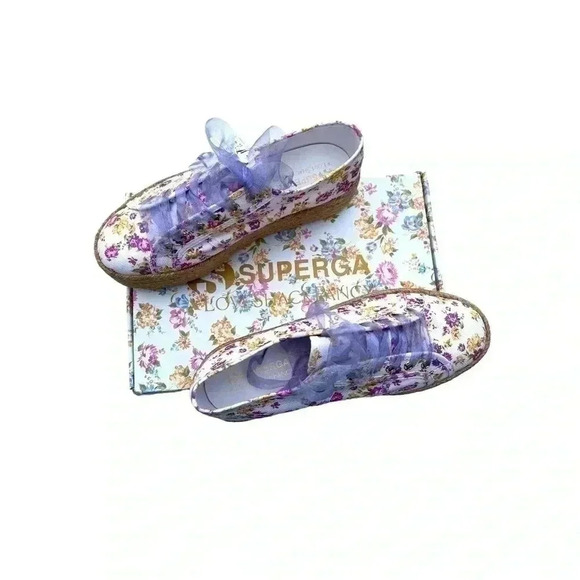 Superga x LoveShackFancy Flowers Rope Sneakers Size 41/US 11 - Picture 13 of 16